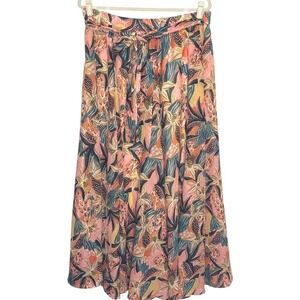Her Destiny Maxi Skirt Women Multicolor Tropical Floral Tie Waist Resortwear  XL